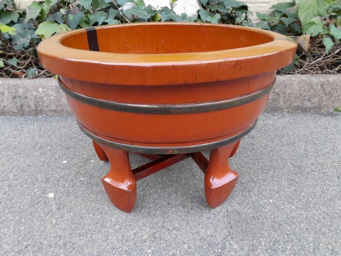 An Antique Original Chinese Wooden Basin on Stand - Image 2