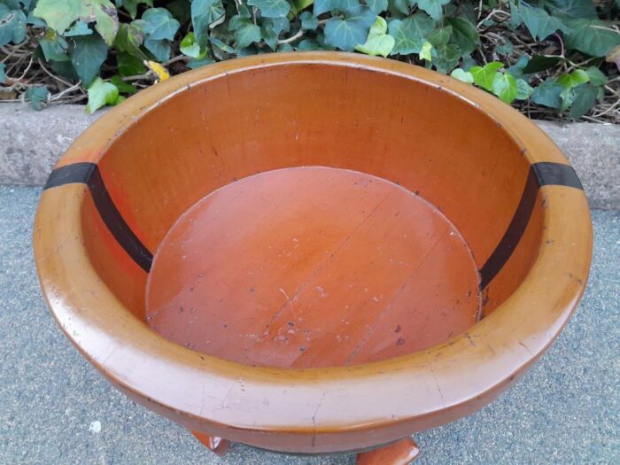 An Antique Original Chinese Wooden Basin on Stand - Image 4