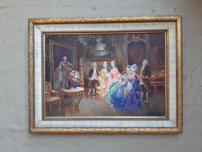 A French Scene Oil on Canvas With Signature - Image 2