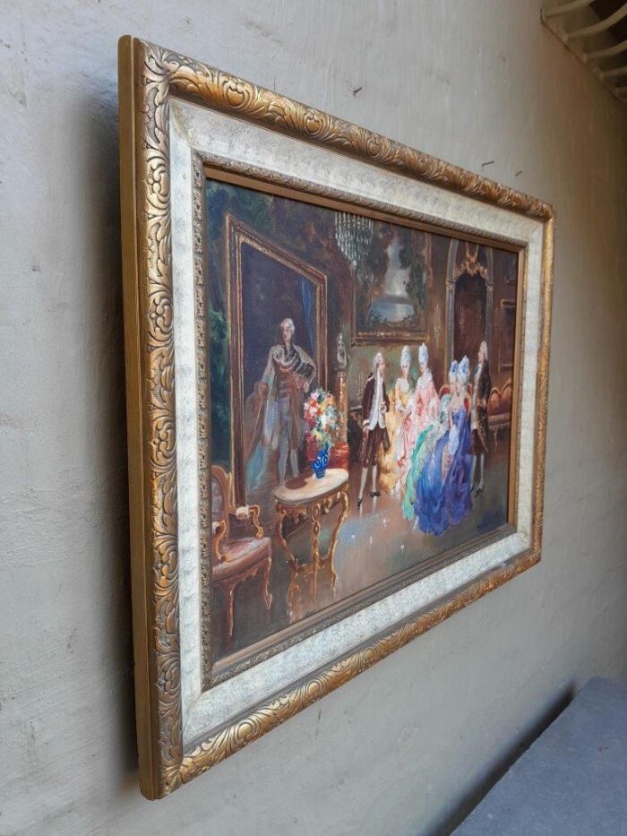 A French Scene Oil on Canvas With Signature - Image 3