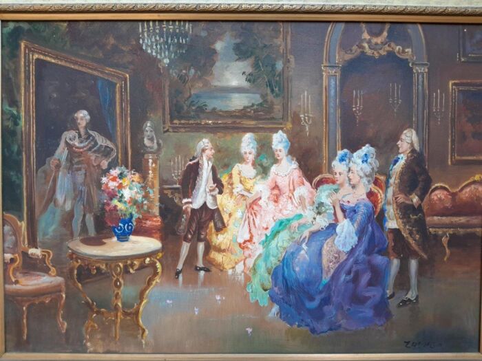 A French Scene Oil on Canvas With Signature - Image 4