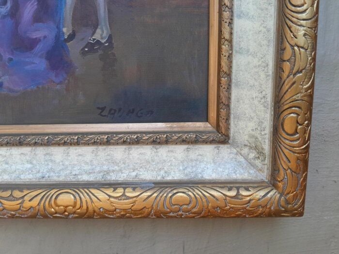 A French Scene Oil on Canvas With Signature - Image 5