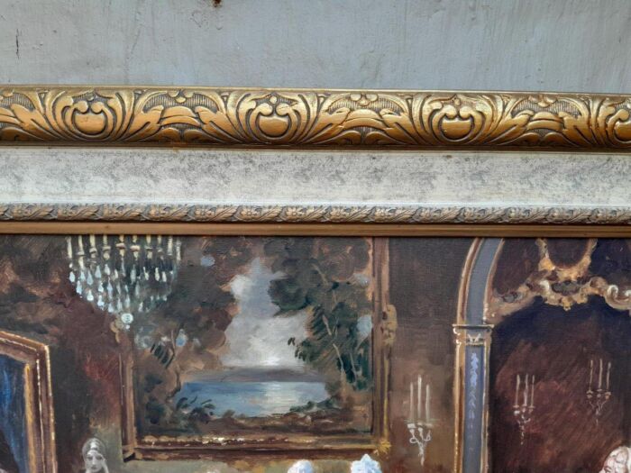 A French Scene Oil on Canvas With Signature - Image 6