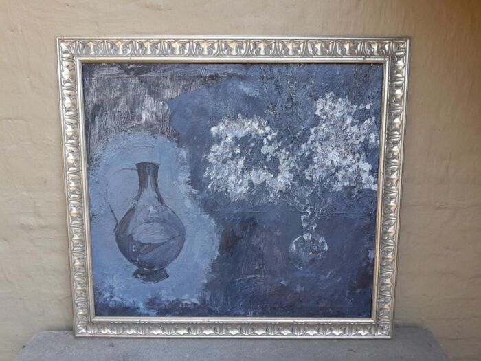 A 20th Century  Oil on Canvas Flowers of Large Proportions In Ornate Frame Signed - Image 2