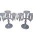 A 20TH Century Pair of Candelabras with Drip Tray and Crystals