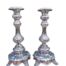 An Antique Circa 1900s Pair of Silver Plate Candlesticks / Candle Holders ND
