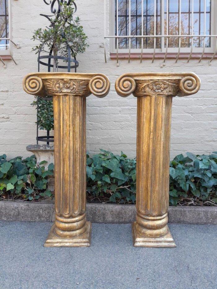 An Antique Circa 1900s Pair of Teak Wooden Plinths - Image 2