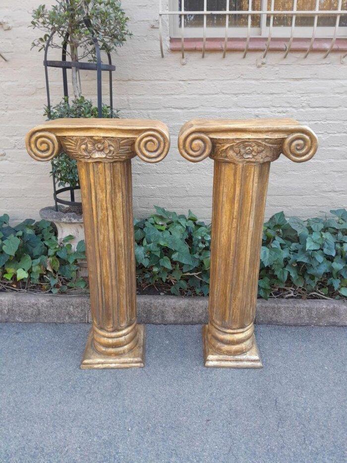 An Antique Circa 1900s Pair of Teak Wooden Plinths - Image 3