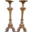 An Antique 19th Century Pair of Heavily Carved Gilt-Wood Candle Holders of Large Proportions
