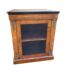 An Antique Victorian Walnut Cabinet with Metal Mounts and Glass Door