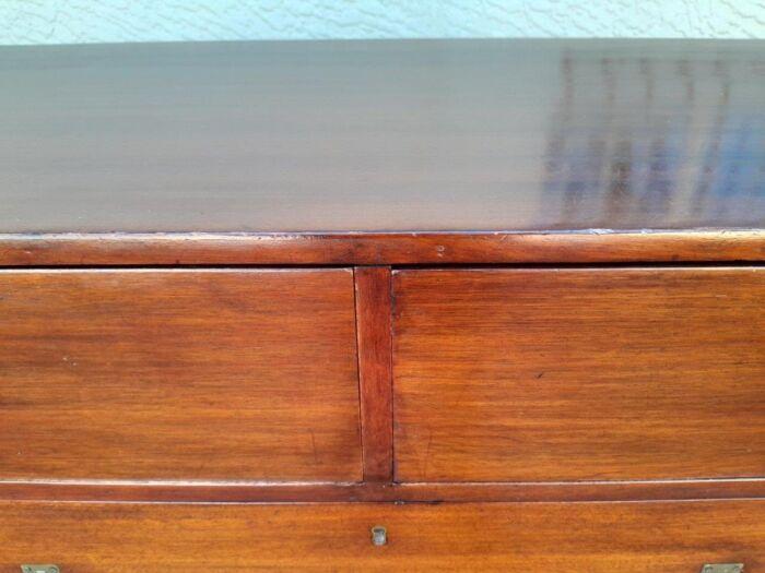An Antique Victorian Mahogany Military Chest with Brass Hardware - Image 7