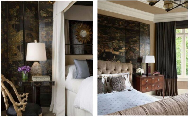 Antique folding screens have a unique way of both separating and connecting areas in your home.
