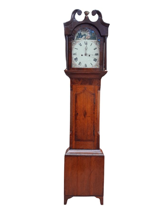 George III Oak and Mahogany Longcase Clock