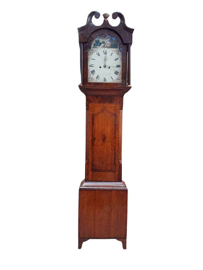 George III Oak and Mahogany Longcase Clock