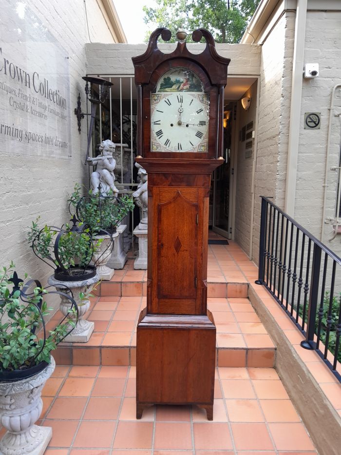George III Oak and Mahogany Longcase Clock - Image 3