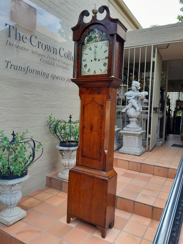 George III Oak and Mahogany Longcase Clock - Image 4