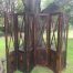 Wooden 3 Panel Screen with Mesh Detail