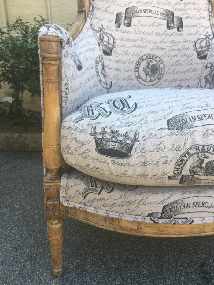 Fine Pair Late 19th Century French Style Bleached / Natural Armchairs upholstered - Image 5