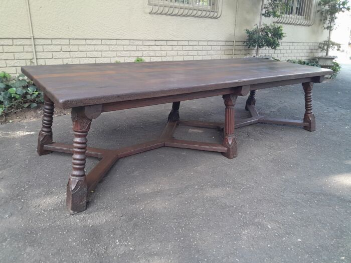 A 20th Century Rare Refectory Solid Jarrah Wood Table of Large Proportions - Image 3