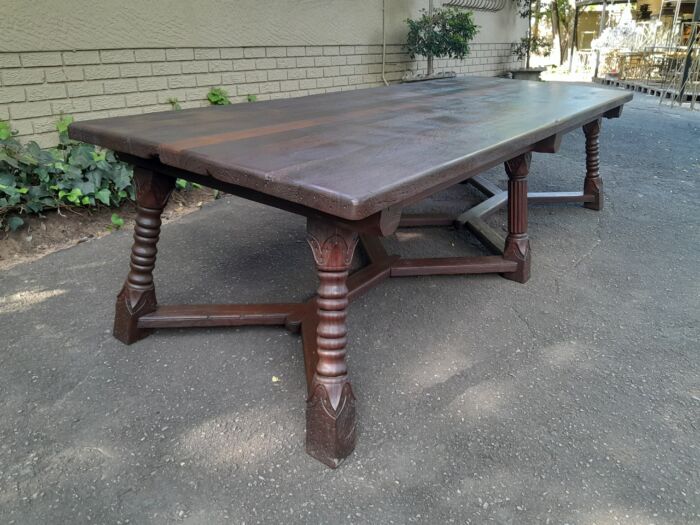 A 20th Century Rare Refectory Solid Jarrah Wood Table of Large Proportions - Image 4