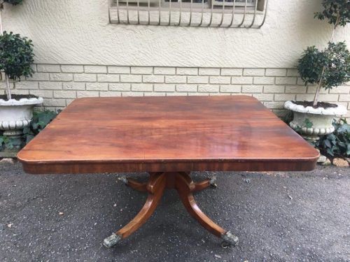 Regency Style Mahogany Breakfast Table on Sabre Legs and Brass Capping's with Castors