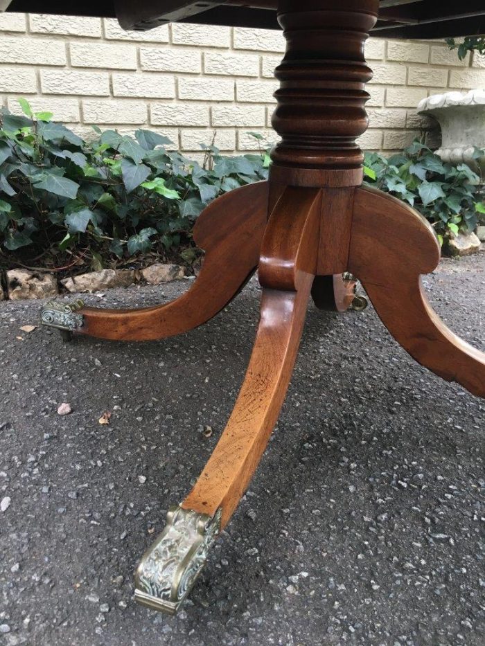 Regency Style Mahogany Breakfast Table on Saber Legs and Brass Capping's with Castors (6-8 Seater) - Image 6