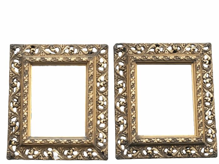 Pair Gilded Bevelled Mirrors