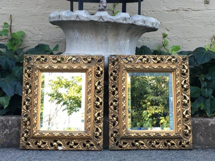 Pair Gilded Bevelled Mirrors - Image 2