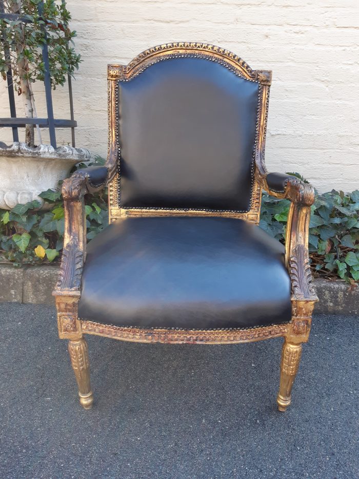 Gilded Armchair in Leather (Single) ND - Image 2