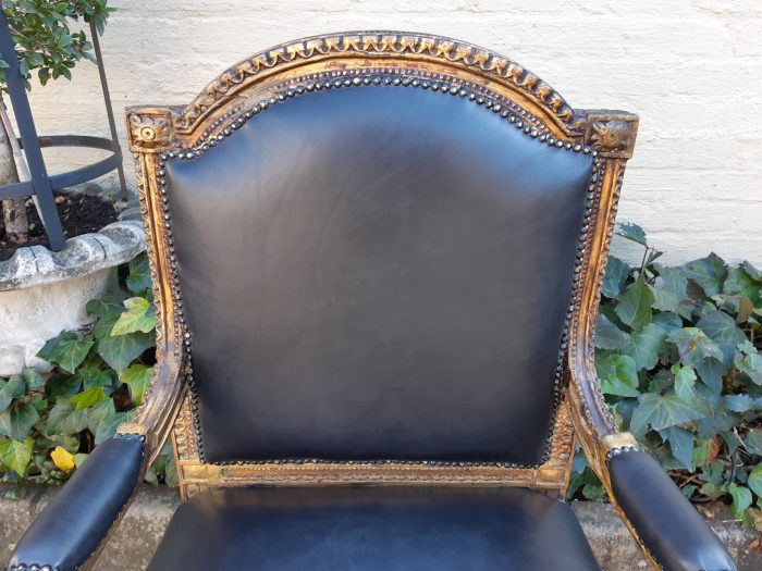 Gilded Armchair in Leather (Single) ND - Image 7
