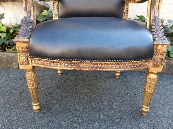 Gilded Armchair in Leather (Single) ND - Image 8