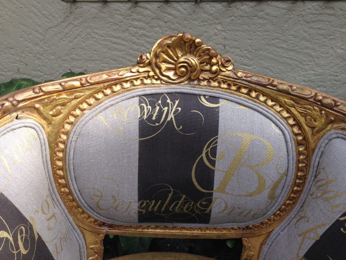 Pair French Antique/Vintage (90 years old) Gilded Bergere Chairs. Circa 1910 to 1930 - Image 8