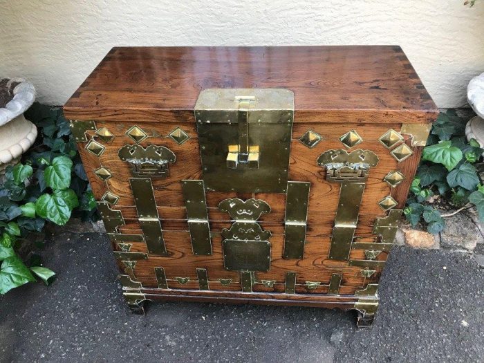 Antique Korean Chest with Brass Fittings