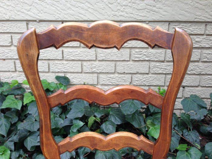 A Set Of Ten (10) French Beechwood Ladderback Chairs with upholstered Seagrass Seats - Image 7