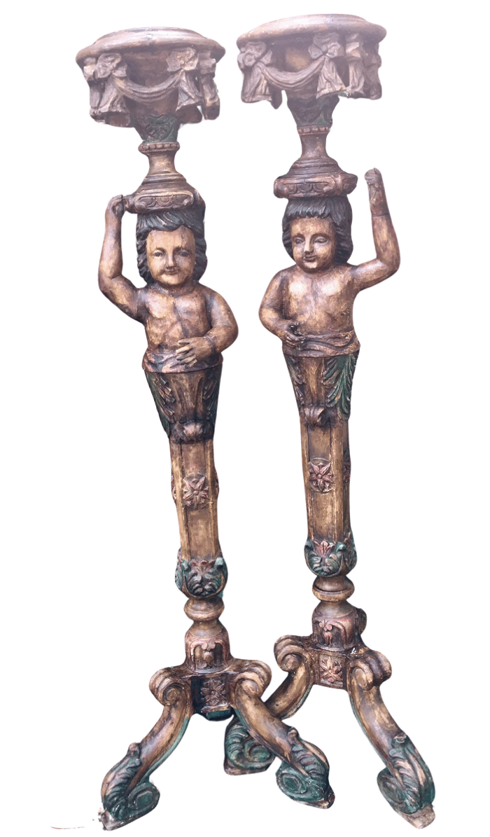 Pair Italian Blackamoor Style Torcheres