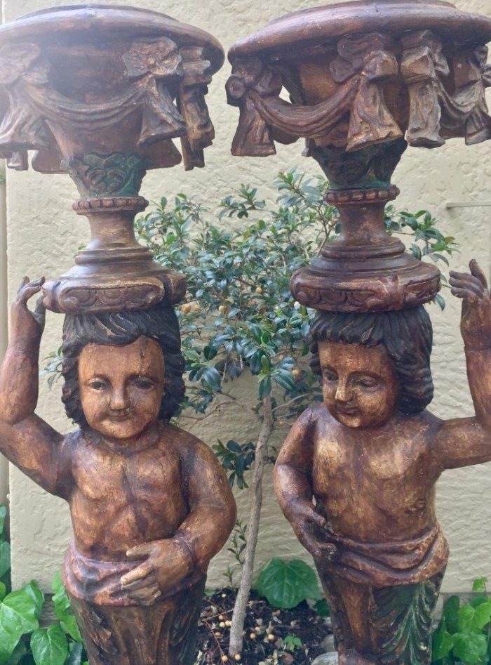 Pair Italian Blackamoor Style Torcheres - Image 3