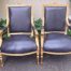 Pair of Gilded Armchairs  (Brand New Leather Upholstery)