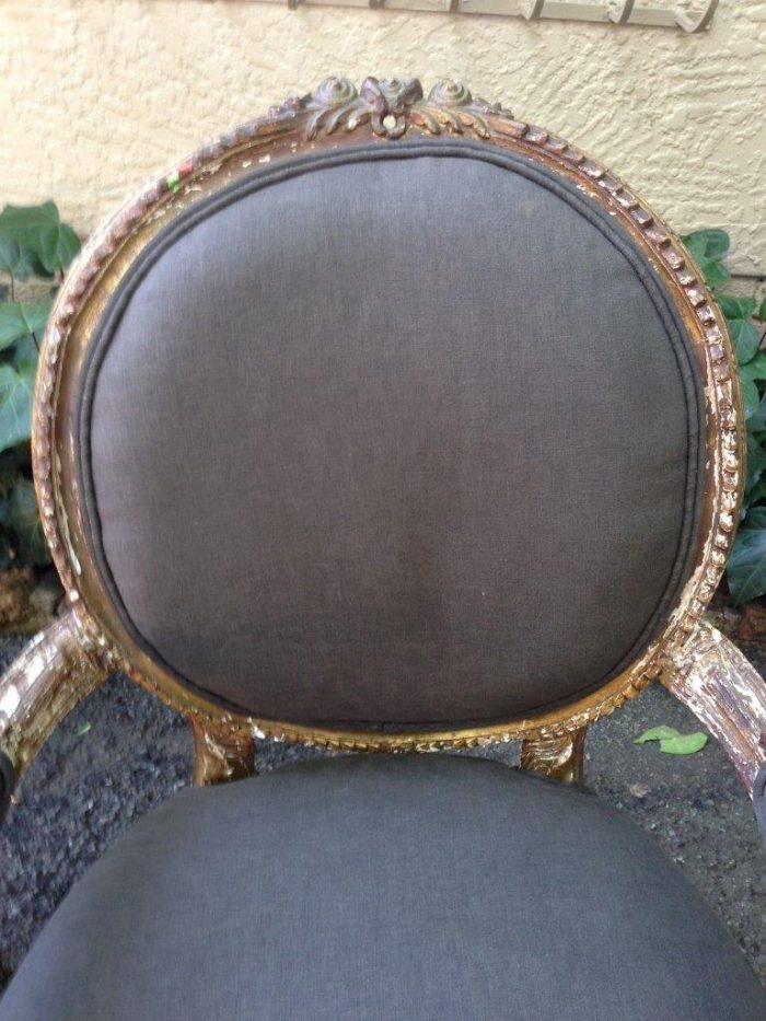Pair of Antique Ornately Carved Gilded Baroque Style King Louis XV Medallion Armchairs   - Image 6