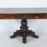 Victorian rosewood library table with two drawers on castors