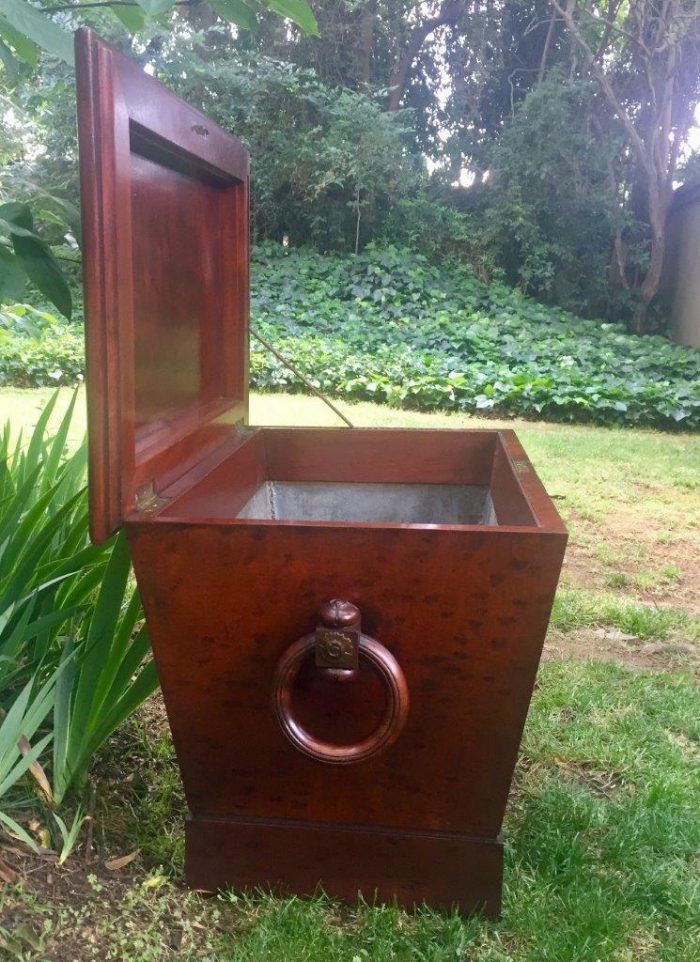 Regency mahogany cellarette / wine cooler with fitted liner - Image 5