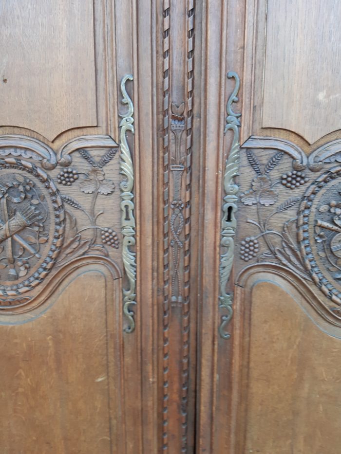 A French Provincial styled Ornately carved Armoire - Image 8