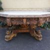 Magnificent and rare ornately carved R J Horner octagonal Bleached / Natural entrance/foyer table. Circa 1800. USA (6-Seater) with Marble top - Image 2