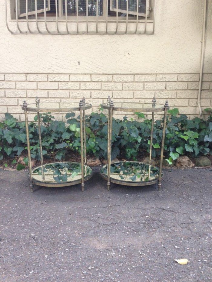 Round Wrought Iron and Bevelled Mirrored Table (Custom made) - Image 5