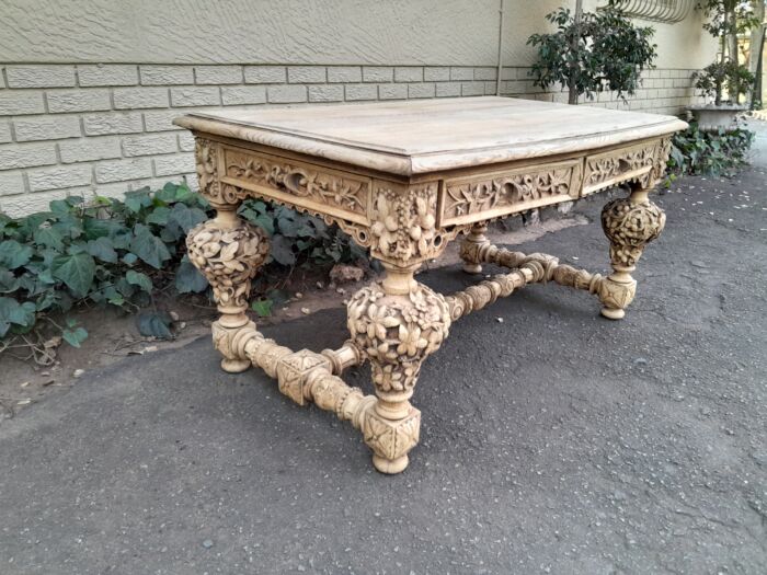 A Late 18th Century Jacobean Drinks / Refectory / Entrance / Library Table in a Natural and Bleached Contemporary Finish - Image 6