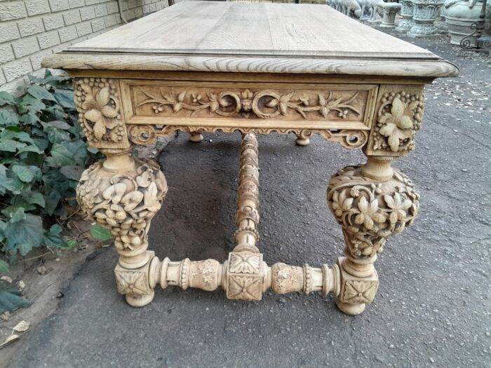 A Late 18th Century Jacobean Drinks / Refectory / Entrance / Library Table in a Natural and Bleached Contemporary Finish - Image 14