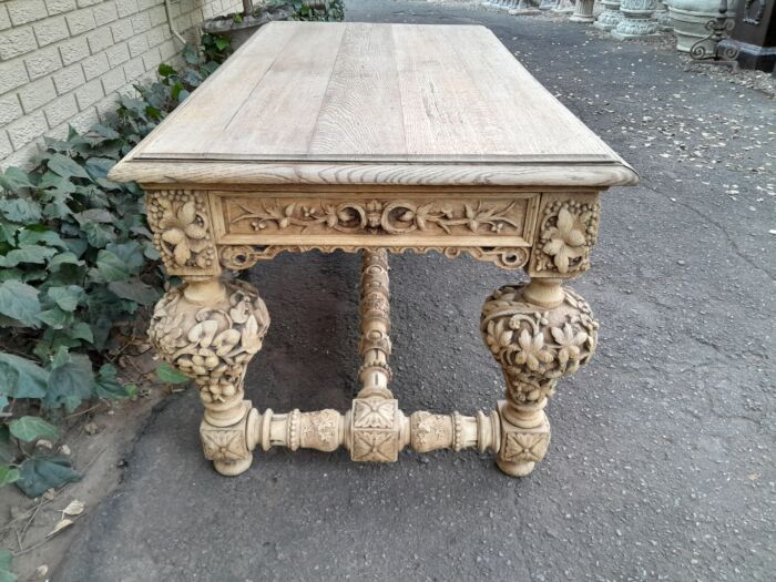 A Late 18th Century Jacobean Drinks / Refectory / Entrance / Library Table in a Natural and Bleached Contemporary Finish - Image 8