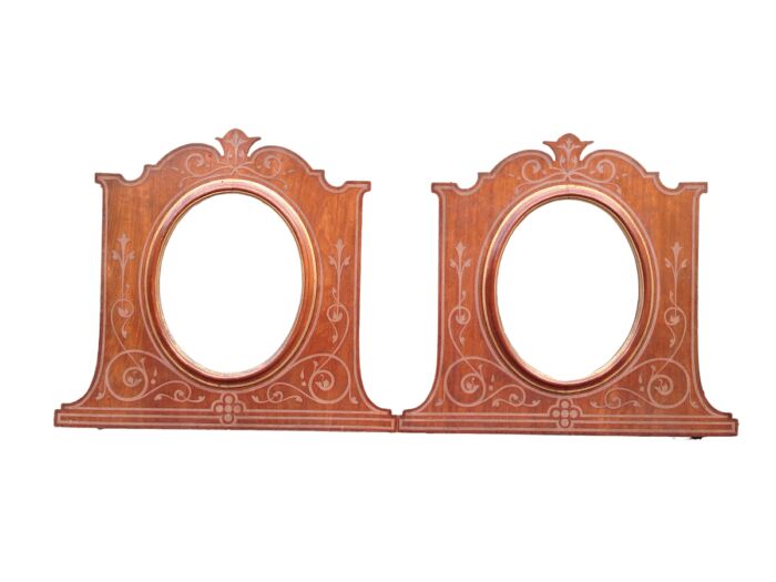 A Pair of Late Victorian Mahogany Framed Mirrors