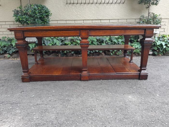 A 19th Century Oak Library Table with Leather Top, Circa 1890. Provenance. JHB Advocate - Image 3