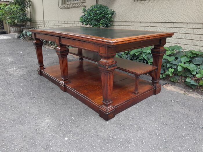 A 19th Century Oak Library Table with Leather Top, Circa 1890. Provenance. JHB Advocate - Image 5