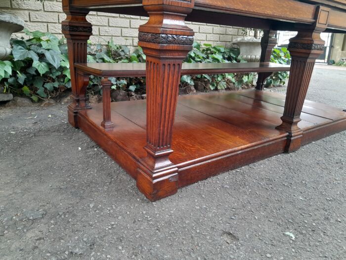 A 19th Century Oak Library Table with Leather Top, Circa 1890. Provenance. JHB Advocate - Image 6